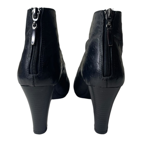 Eric Michael Women’s Black Leather Heeled Ankle Boots - Picture 5 of 10